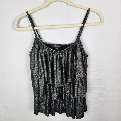 NWT Forever21 Shimmery Tiered Tank Top Large fairycore fairygrunge whimsigoth