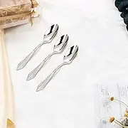 Tea Spoon Dessert Spoons 5.5" 3/4/5/6 PCS Gold Plated 18-10 Stainless Steel Coffee Spoon Dishwasher Safe Glossy Silver Dessert Espresso Tea Spoon Set 3PCS-Silver