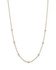 Bloomingdale's Fine Collection Diamond Clover Station Necklace in 14K Yellow Gold, 0.25 tcw
