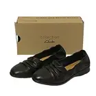 Clarks Jenette Ruby Ballet Flats Womens Size 6 M Black Leather Slip On Shoes