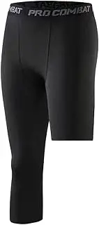 [kowaku] Mens 3/4 Compression Pants Base Layer Pants Tights Workout Leggings for Gym, Fitness, Basketball, Training, Jogging