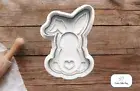 Easter Bunny With Heart Tail Cookie Cutter with Embosser Stamp