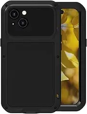 Metal Case for iPhone 15/15 Plus/15 Pro/15 Pro Max, Military Grade Shockproof Case Full Coverage Screen Camera Protection Cover