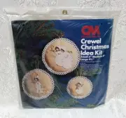 Vintage Columbia Minerva Crewel Christmas KIT Looking For Santa Ornaments Sealed