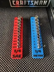 1/4-in Socket Trays for Tool Box Drawers - SAE & METRIC