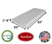 FoamRush 20" x 33" High Density Upholstery Foam Seat Cushion Replacement USA