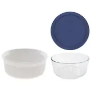 Corningware FS1 2.5 qt / 2.35 L Round French White Casserole Dish and Pyrex 72