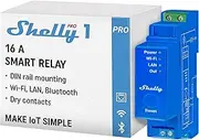 Shelly Pro 1 | WiFi & Bluetooth 1 Channel Smart Relay Switch | Home Automation | Compatible with Alexa & Google Home | iOS Android App | No Hub Required | Remote Control | Timer Schedule Dry Contacts