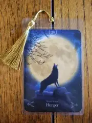 HUNGER Bookmark WOLF Moon Card Oracle Deck New Gift Tarot Woman Art Howl Full