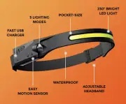 Headlamp - 230 Degree LED Motion Sensor Head Torch