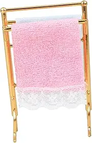 Dollhouse Miniature Towel Rack Miniature Bathroom Towel Shelf Doll House Decor