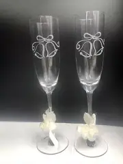 Bride & Groom or ... 2 - stemware glasses stem glass champagne flutes wedding