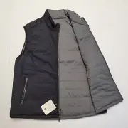 HAGEN CARMEL Matte Black & Gray Reversible Quilted Vest Men's Size Medium NWT