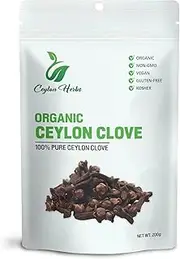 Ceylon Cloves - 100% Pure, Organic, Hand-Picked Whole Cloves for Cooking, Baking, and Herbal Teas