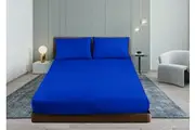 Shangri-La Linen Cashmere Touch Flannelette Fitted Sheet Combo Set Royal Blue