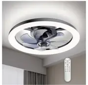 16” Modern Ceiling Fan Light Kit Flush Mount Dimmable Lamp with Remote Control B