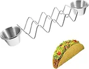 HOLIDYOYO Tortilla Stand Rack for Serving Taco Holder Stylish Party Taco Tray Holds Sauce Taco Stands Pancake Tray Stainless Burritos Stand Pancake Stand Tortilla Support 304 Stainless Steel