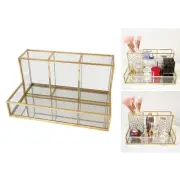 Clear Glass Make Up Brush Storage Organiser Case Display Lipstick