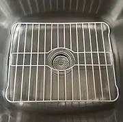 SOFINNI Sink Protectors for Kitchen Sink Bottom with White Coating Sink Grate Insert Grid Sink Bowl Drying Rack Steel Large (12.5" x 18")