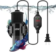 JAHEA Small Aquarium Heater,Submersible Adjustable Mini Fish Tank Heater 10W,Betta Heater with External Temperature Controller,LED Temperature Display, Used for 1-2 Gallon