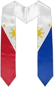 Civilos Unisex Graduation Stole and Sash With Philippines Flag - Honor Stole for Graduation Students, 72 Inch