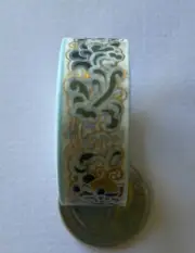 GOLD METALLIC 1/2”￼ FLORAL Washi Tape•Shape•Victorian•Print Pattern •Swirls•Blue
