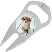 Corgi Puppy Dog Golf Ball Marker Divot Repair Tool Bottle Opener