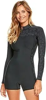 Roxy Swell Series 2mm LS Back Zip Womens Springsuit KVJ0-Black 12