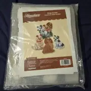 Herrschners Dog Lovers Coasters With Holder Plastic Canvas Set New Vintage