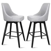 4x ALFORDSON Bar Stools Metal Swivel Light Grey