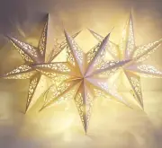 Paper Star Lantern 3PCS Christmas Paper Stars Lampshade 17.7 inch 7 Points Paper