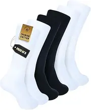 [Zaccai] Men's Crew Socks Casual Lightweight Cotton Socks (3 Pairs)