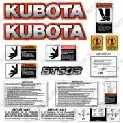 Fits Kubota BT603 Decal Kit Backhoe Attachment - 7 YEAR OUTDOOR 3M VINYL!