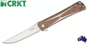 CRKT CROSSBONES LINERLOCK POCKET FOLDING KNIFE - BRONZE ALUMINIUM HANDLES