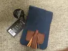 NEW K Carroll RFID Secure Style Crossbody Purse Wallet Belt Pouch 5x7 Navy Canva