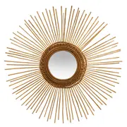 Maine & Crawford Mela 88cm Round Willow Mirror Wall Hanging Home Decor Natural