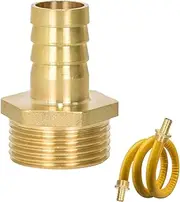 Hose Barb Connector, 1 Inch Male Threaded Tap Connector for Hose Pipe, 19mm Barbed x G1 Brass Hose Fitting, Connector for Hose Water Pipe Gas Pipe