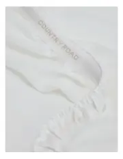 [Country Road] Skye Organically Grown Linen Queen Fitted Sheet in Snow