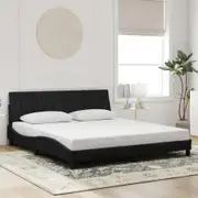 Bed Frame without Mattress Black 183x203 cm King Velvet