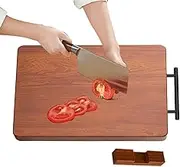 Wood Chopping Boards, Decorative Serving Board, Anti-Slip Board with Stainless Steel Hangers and Stand for Meat, Cheese Board, Vegetables