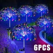 Solar Firework LED Stake Lights Outdoor Garden Decor Pathway Fairy Light Waterpr