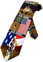 [Steven Harris] Mens U.S. Army Armed Forces Necktie - Black - One Size Neck Tie