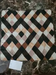 Beautiful New Tignanello Neutral Argyle Scarf 16" x 16" Brown Black Beige White