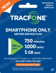 TracFone Smartphone Only Plan - 60 Days / 750 Minutes / 1000 Texts / 1GB Data