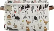 xigua Farm Animals Storage Basket Storage Bin Organizer Basket, Foldable Rectangular Storage Box with Handles for Home Office