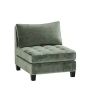Advwin Armless Sofa Chair Chenille Fabric Modular Lazy Sofa Modern Lounge Chair Couch Free Combination Green