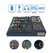 4-Channel Audio Mini Mixing Console Live Studio Stage Mixer W/Effects Processor