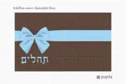 Tehillim Cover Chocolate Blue Needlepoint Kit or Canvas
