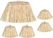 Stxdynjy 5 Pieces Set of Hawaiian Grass Skirt Costumes Grass Skirts, Adjustable Elastic Costume, Hawaiian Skirt for Luau Festive Decorations, Raffia
