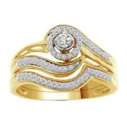 Diamond Bridal Ring Set Ring 10k Yellow Gold 0.25cttw